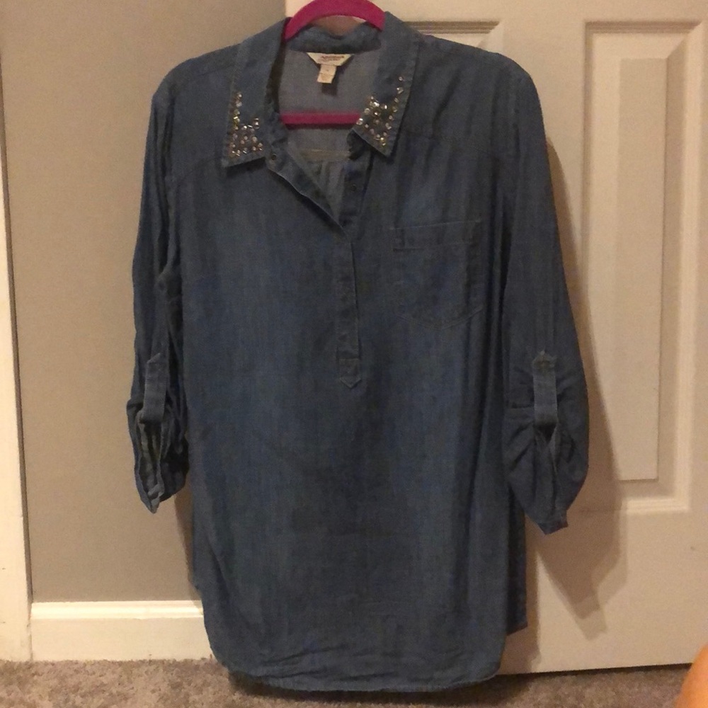 Denim studded shirt